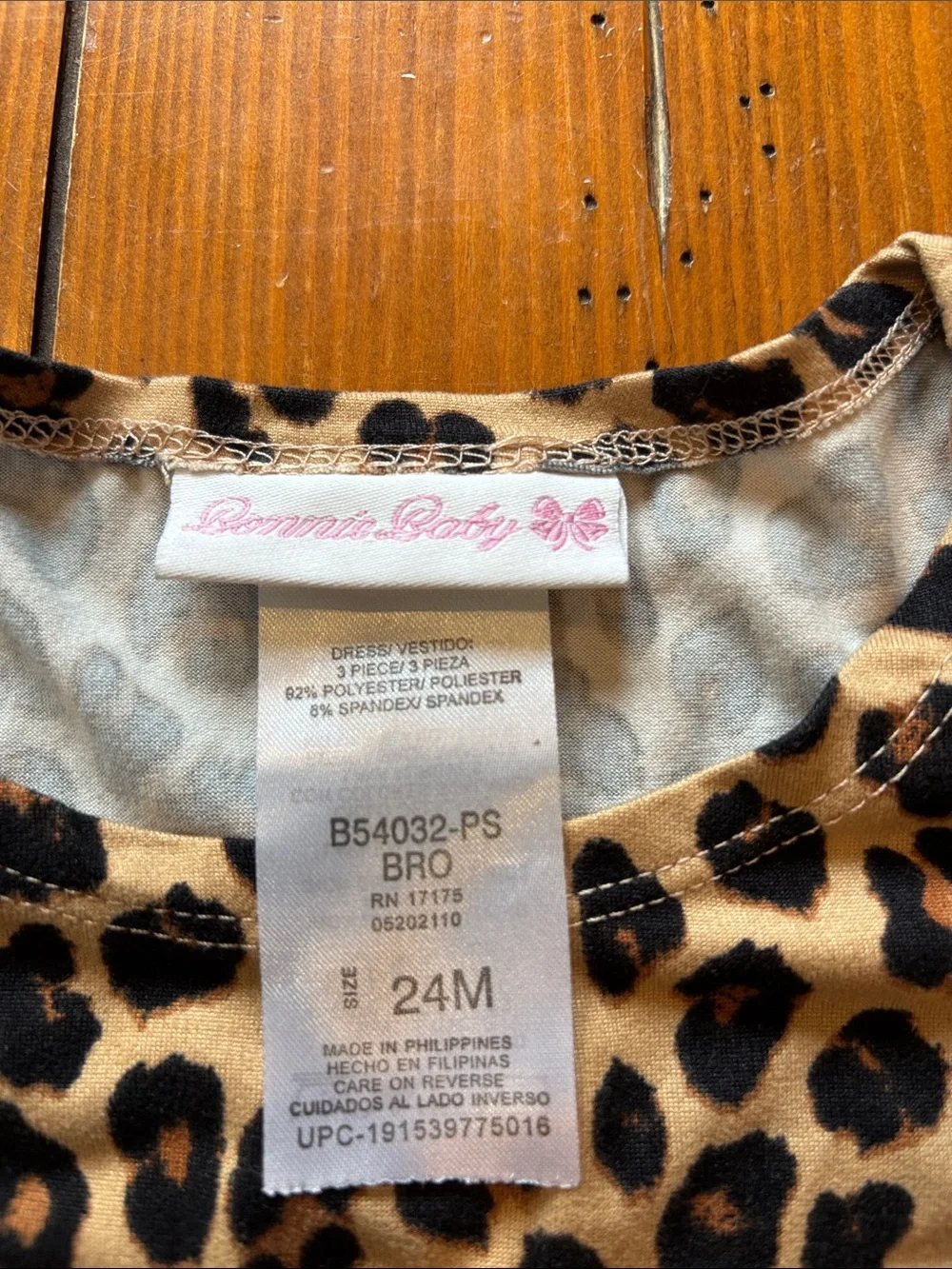 Bonnie Baby Leopard Print Tiered Ruffle Hem Kids Dress Size 24 Months EUC